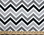 Micro Plush Black Gray Chevron Mink-Like Cuddle Feel Fabric Print BTY D3... - $16.97