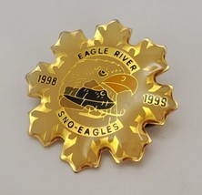 EAGLE RIVER WIS. Sno-Eagles Snowmobile Club Vintage 90s Lapel Hat Pin Pi... - $19.60