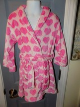 Cuddl Duds Pink Heart Plush Fleece Bathrobe Robe Size 4/5(XS) Girl&#39;s NEW - $29.20