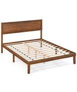 Twin/Full/Queen Size Bed Frame with Headboard and Wooden Slats Support-Q... - $6,559.83 MXN