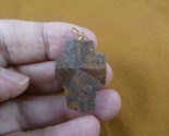 (CR500-10) 1-1/8&quot; oiled Fairy Stone Pendant CHRISTIAN CROSS Staurolite C... - £38.22 GBP