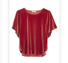 Madewell Velvet Butterfly TopBurnt Orange XXL - $431.64 MXN