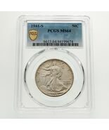 1941-S 50C Walking Liberty Half Dollar Graded by PCGS as MS-64 - €270,96 EUR
