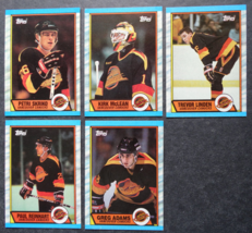 1989-90 Topps Vancouver Canucks Team Set of 5 Hockey Cards - £1.97 GBP