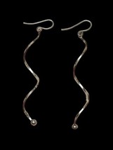 Vintage Pierced Earrings Silver Tone Spiral  &amp; Ball NOS - £6.32 GBP