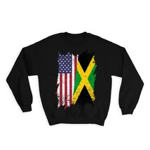 United States Jamaica : Gift Sweatshirt American Jamaican Flag Expat Mixed Count - £22.78 GBP