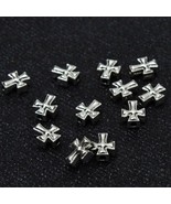 10 Cross Beads Antiqued Silver Spacers Metal Religious Catholic Findings... - $6.83 CAD