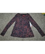 Womens Shirt Elle Purple Orange Floral 3/4 Long Sleeve Top $30-size M - £9.65 GBP