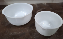 Sunbeam Mixmaster Vista White Milk Glass Mixing Replace Bowls 9.5&quot; Lg an... - $29.83