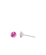Mini 4mm Rose Stud Earrings, Swarovski Crystal, Tiny Pink Studs, Hypoall... - $16.00