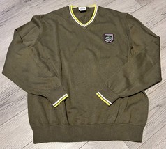 Lacoste Men&#39;s Sweater Size 6 Olive Green V Neck Prep Pullover - £19.26 GBP