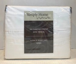 New Simply Home 300-Thread Count Tencel Sheet Set King Variety Color - £65.67 GBP