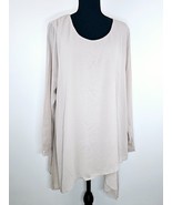 Soft Surroundings Celine Top Tunic XL Beige Taupe Scoop Neck Lightweight... - $39.92 CAD