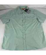 Mountain and Isles Short Sleeve Dress Shirt Sz 2XL Men Mint Green - $365.85 MXN