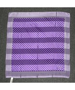 Oscar De La Renta Purple &amp; White Silk Scarf Polka Dot Stripes Headwrap S... - £10.43 GBP