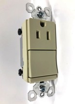 P&amp;S TM818-ICC6 Decorator 1 SP Switch + Outlet 15A Ea. 120VAC, Ivory - 3 ... - $14.57