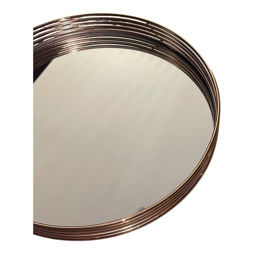 The Duel 11" Round Gold Rim Mirror Tray Decorative Table Vanity Centerpiece Item image 5