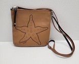 Brighton Leather Starfish Crossbody Handbag Purse Navy Brown Summer Crui... - $51.47