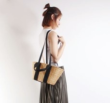 Straw Weaving Crossbody Bag Carrying Tote Handbag Lady Vacation Beach Bag#H301 - £46.11 GBP