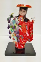 Vintage Japanese Yoshitoku Geisha Doll 12” Silk Kimono Asian 9.5&quot; - £39.05 GBP