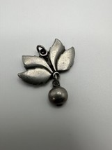 Vintage Modernist Sweden R. Tennessee Pewter Flower Necklace Pendant 3.6cm - £30.14 GBP