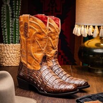 PHOENIX Genuine Caiman Belly Skin Cowboy Boot from the Western Collection Aged M image 7