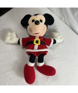 Vintage 1988 Disney Christmas Santa Mickey Mouse Plush 16&quot; Playskool - $135.86 MXN