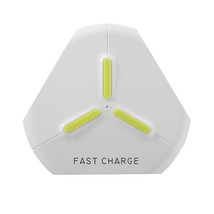 Qi Fast Charge Wireless Charging Plate with LED Indicator Iron Triangle WHITE - £3.81 GBP