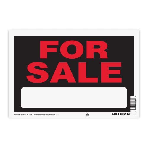 Hillman for Sale Sign Black and Red (8&quot; x 12&quot;) - $1.00
