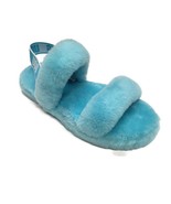 UGG Oh Yea Fluff Slide Sheepskin Slippers Sz 4 Ages 6-10 Oasis Blue 1115... - £29.83 GBP