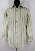 Claiborne Mens Large Modern Fit Long Sleeve Dress Shirt Casual Mint Green Gray - £11.19 GBP
