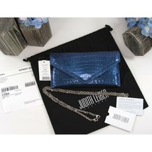 Judith Leiber Cobalt Blue Caiman Crocodile Envelope Clutch Evening Bag NWT - £699.66 GBP