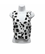 Sweet Rain Spotted Vest Tank Top Womens Size Medium V Neck White Black - $17.81