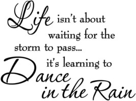 Learning To Dance In The Rain Inspirational Wall Decal 22.4&quot; x 16.7&quot; NEW! - £7.81 GBP