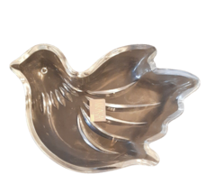 Mikasa Flying Bird Dove Clear Glass Trinket Dish Nut Candy Bowl Japan - £12.89 GBP