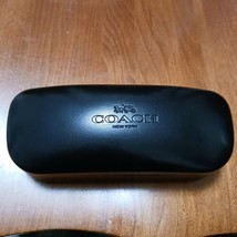 Coach Eyeglass Case Closure Black Leather And Cloth  - £26.16 GBP
