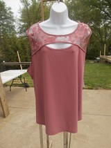 Nwt 89TH&amp;MADISON Dusty Rose Emb Floral Tank Top 3X - £14.05 GBP