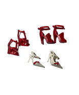 Barbie Red and White High Heel Shoes Reproduction Doll 3 pair - £11.85 GBP