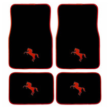Car Auto Floor Mats for Ford Mustang 4pc Red Horse Carpet w/Heel Pad - £111.90 GBP