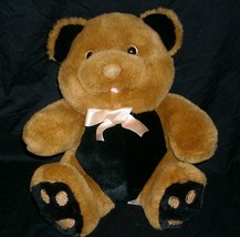 11&quot; Vintage Cuddle Wit Black &amp; Brown Teddy Bear Stuffed Animal Plush Soft Toy - £22.41 GBP