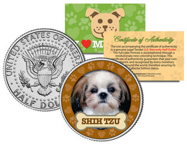 Shih Tzu Dog Jfk Kennedy Half Dollar Us Colorized Coin - £6.81 GBP