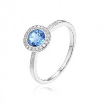 Diana M Jewels 0.91 Cts Blue Topaz Diamond Ring Size One Size - $5,782.71 MXN