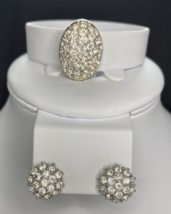 Premier Designs Jewelry Rhinestone Bling Pendant &amp; Earrings Set SKU PD58 - £21.22 GBP