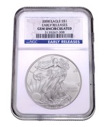 2008 Silver $1 American Eagle Graded by NGC as Gem Uncirculated Early Re... - $1,346.71 MXN
