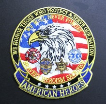 American Heroes Fire Emt Police Embroidered Patch 5 .25 Inches - £6.35 GBP