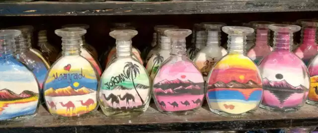 colored art sand bottle Jordan traditional souvenir M size bottle desert... - $47.88 CAD