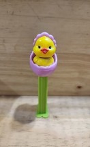 Pez Dispenser Yellow Chick 2003 Easter Purple Egg Green Base Feet - $7.00