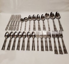 46 Pcs Towle Supreme Cutlery Bamboo Stainless Flatware With Serving Spoons Japan - £118.67 GBP