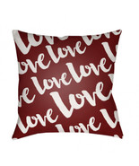 Livabliss 20 x 20 x 4 in. Love Square Throw Pillow, Red &amp; White - $1,964.55 MXN
