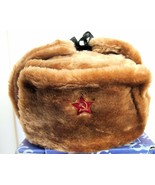 Autentico Russo Militare Marrone Cammello Kgb Ushanka Cappello W/Soviet ... - $611.10 MXN+